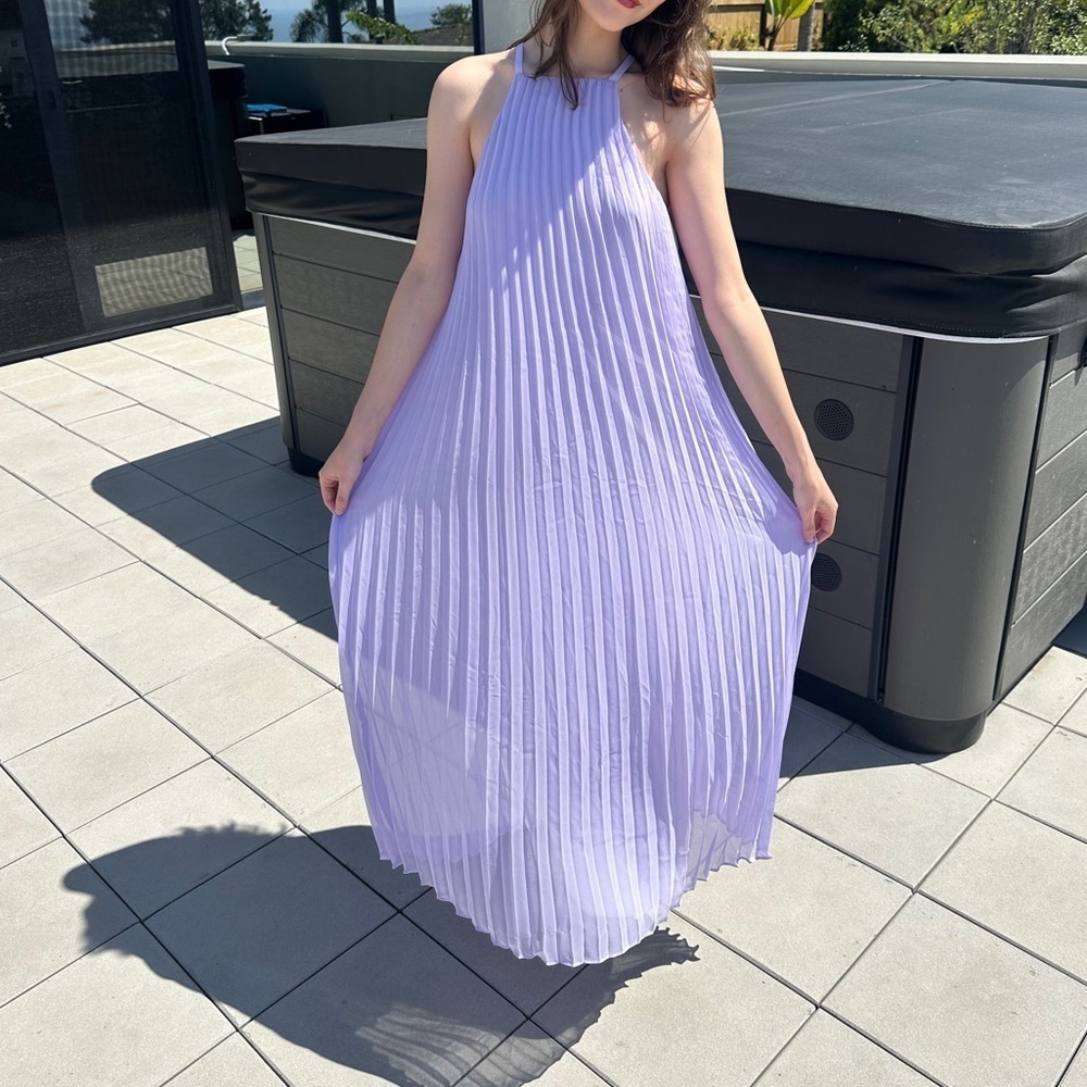 Revolve Likely Pleated Maxi Dress in Lavender